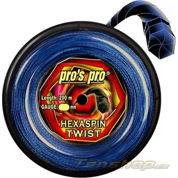 Struna na výplet tenisové rakety Tenisový výplet Pros Pro Hexaspin Twist 200m, blue - 1.25 mm