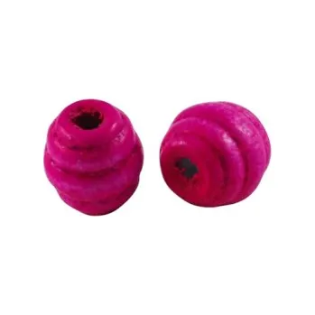 Dětské navlékací korálky Dřevěné korálky sytě růžové 20g