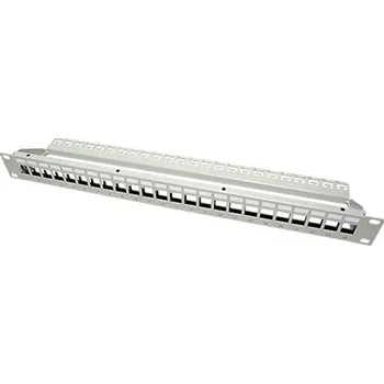 Patch panel ROLINE Patchpanel pro keystone 19'', STP, 24 portů, neosazený, šedý
