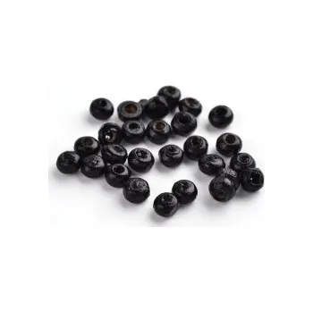 Dětské navlékací korálky Dřevěné korálky černé 4mm 20g