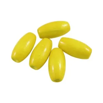 Dětské navlékací korálky Dřevěné korálky žluté 12x8mm 20g
