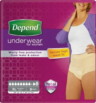 Inkontinenční kalhotky Depend Maximum Underwear XL 9 ks