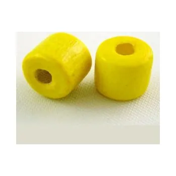 Dětské navlékací korálky Dřevěné korálky žluté 7x6mm 20g