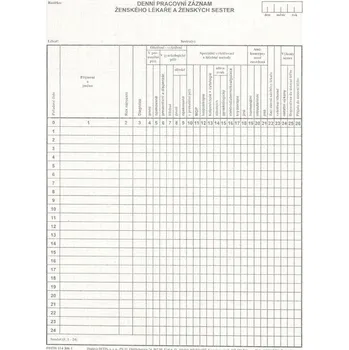 Tiskopis Denní pracovní záznam ženského lékaře