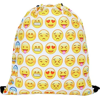 Školní sáček Tara Vak na záda 3D Smile Emoji, bílá