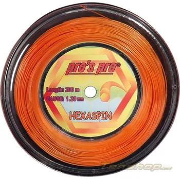 Struna na výplet tenisové rakety Tenisový výplet Pros Pro Hexaspin 200m, orange - 1.25 mm