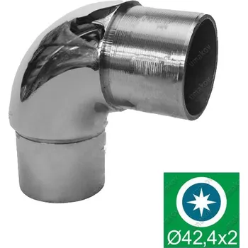Nerezové koleno lesklé, přechod madla AISI304, D42