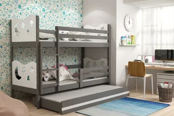 Dětská postel BMS Group patrová postel Miko Grafit 200x90