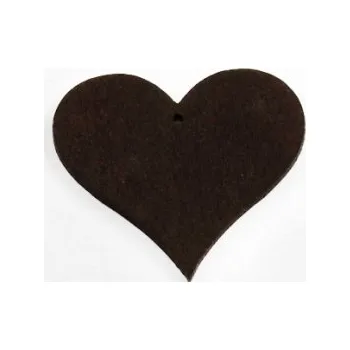 Korálek Dřevěný přívěsek srdce 45x42mm tmavě hnědé