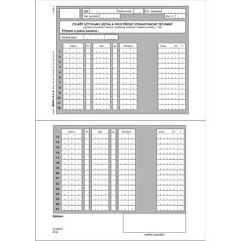 Tiskopis Zvlášť účtovaná léčiva a PZT