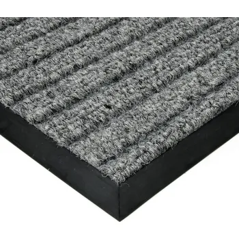 Rohožka Šedá textilní zátěžová vstupní rohož FLOMA Shakira - délka 50 cm, šířka 80 cm, výška 1,6 cm