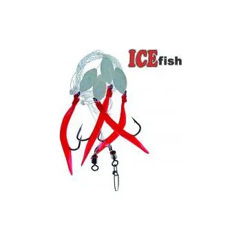 Umělá nástraha ICE fish mořský návazec červené trubičky