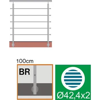 Nerezové zábradlí BR L1500, D42,4/5xd12/H1000