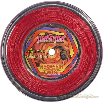 Struna na výplet tenisové rakety Tenisový výplet Pros Pro Hexaspin Twist 200m, red - 1.20 mm