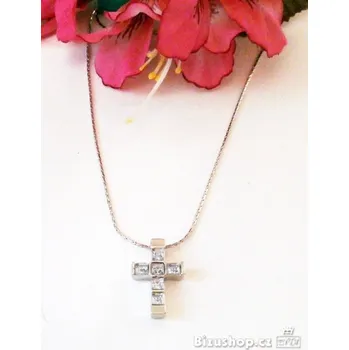 Náhrdelník Řetízek s přívěskem křížek s krystal kameny 697302