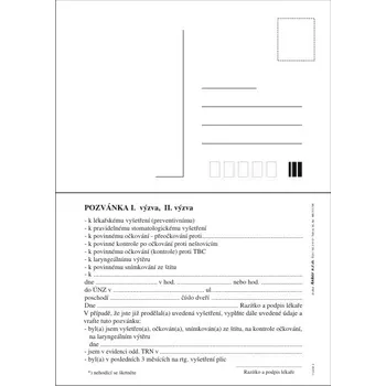 Tiskopis Pozvánka k lékaři balení: 100 ks