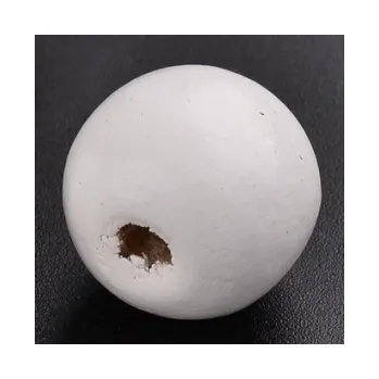 Korálek Dřevěný korálek 16mm bílý