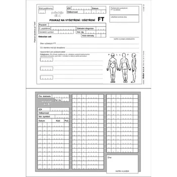 Tiskopis Poukaz na vyšetření - ošetření FT A5 varianta: blok po 100 listech