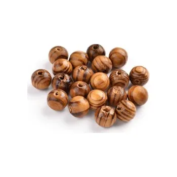 Dětské navlékací korálky Dřevěné korálky žíhané 10mm 15g