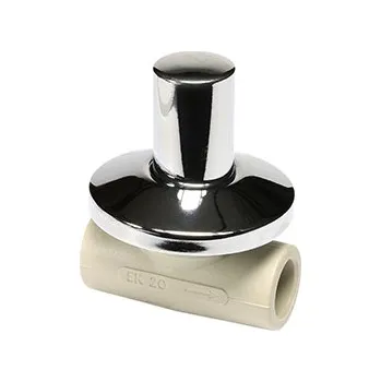 Vodovodní potrubí EkoPlastik PPR Podomítkový ventil přímý s kovovou krytkou