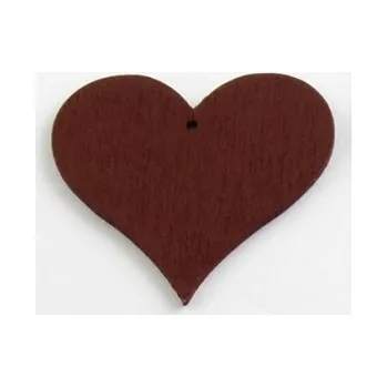 Korálek Dřevěný přívěsek srdce 45x42mm světle hnědé