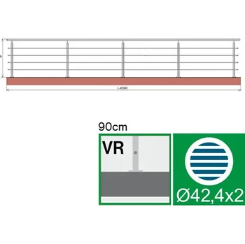 Zábradlí Nerezové zábradlí VR L6000, D42,4/4xd12/H900