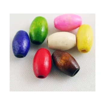 Dětské navlékací korálky Dřevěné korálky mix barev 8x5mm 20g