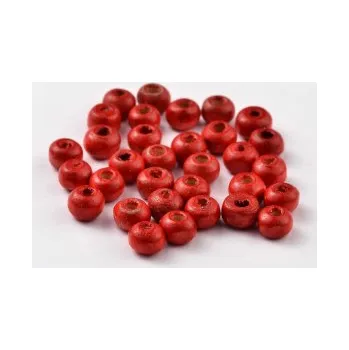 Dětské navlékací korálky Dřevěné korálky červené 4mm 20g