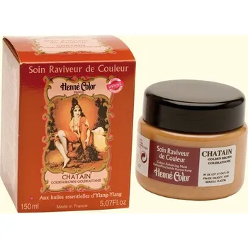 Vlasová regenerace Henné Henne Color Henna regenerační a výživná maska kaštan 150ml