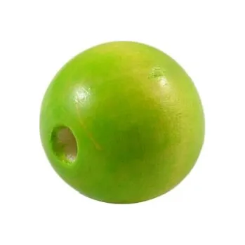 Korálek Dřevěný korálek 25mm zelený