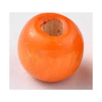 Korálek Dřevěný korálek 16mm oranžový