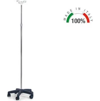 Lékařský nábytek Moretti S.p.A., Italy Infuzní stojan nerezový varianta: stojan infúzní nerezový MI436, plastové háčky