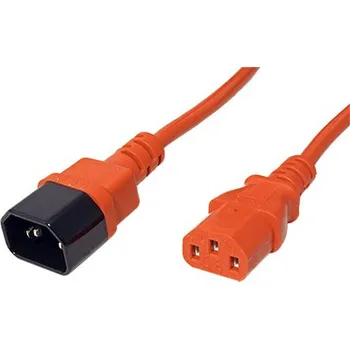 Napájecí kabel Lindy Kabel síťový prodlužovací IEC320 C14 - IEC320 C13, 0,5m, oranžový (30473) - 19.43.1517