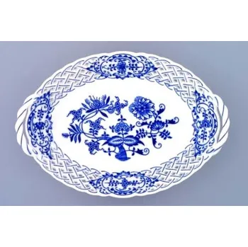 Český porcelán, a.s., Dubí Košík prolamovaný 24 cm, cibulák, Český porcelán