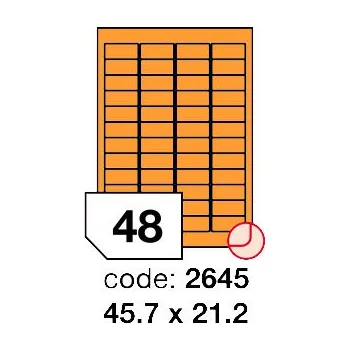 Papír Samolepící etikety Rayfilm Office 45,7x21,2 mm 100 archů, fluo oranžová, R0133.2645