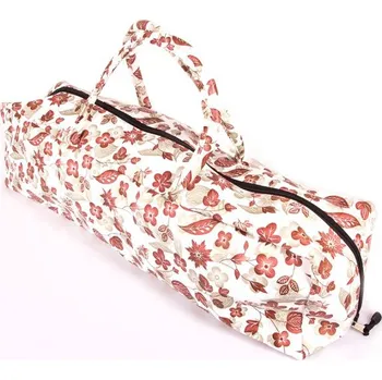 Sportovní taška Yoga bag meroon/gold flowers (71x18x19,5cm)