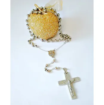 Růženec Růženec chirugická ocel stříbrná s křížem s gravírem a Kristem 17706 ZYTA