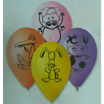 Balónek Kulatý balónek s potiskem zvířátek