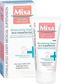Pleťový krém Mixa Sensitive Skin Expert Hydratační krém 2v1 proti nedokonalostem 50 ml