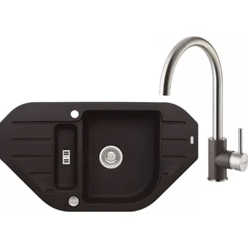 Granitový dřez Alveus Niagara 60 chocolate + baterie Elza chocolate