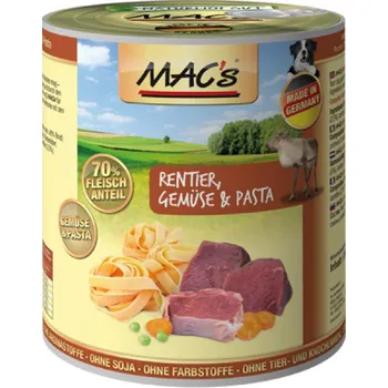 Krmivo pro psa MACs Dog konz. sob,zelenina a těstoviny 6x800g