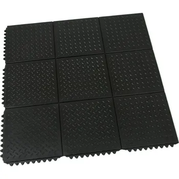 Rohožka Gumová protiúnavová rohož FLOMA Diamond Plate Tile - délka 91 cm, šířka 91 cm, výška 1,4 cm