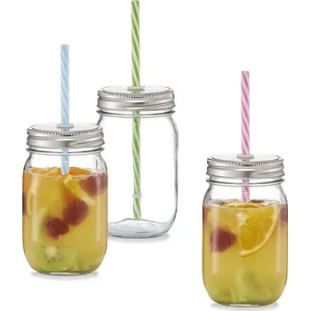 Zeller sklenice s brčkem 470 ml Sklenice Zeller sklenice s brčkem 470 ml