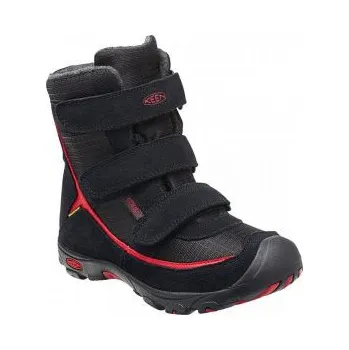 Dívčí obuv Keen Trezzo WP K black/ribbon red dětská US 8 / EU 24,0 / UK 7 / 15 cm; Černá boty + DÁREK DLE VÝBĚRU!