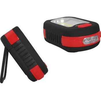 Svítilna Svítilna LED COB + 3xLED, napájení 3xAAA, červená, TIROSS