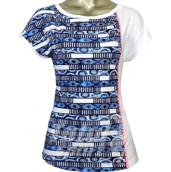 Dámské tričko Dámské tričko Emporio Armani s krátkým rukávem, bílé/modré/vzor (3YTT42) XS