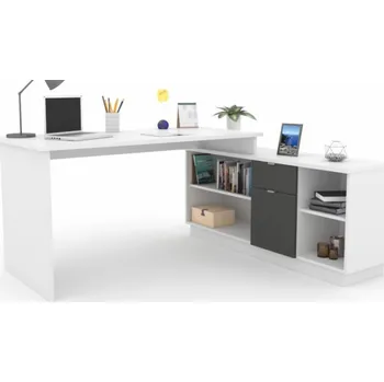Psací stůl PC stůl rohový Tonda - bílý