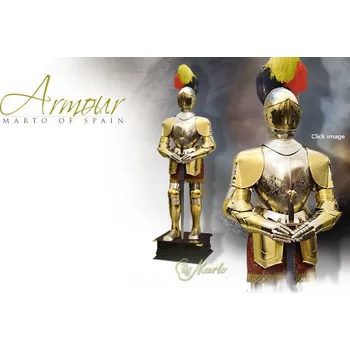 Replika zbraně Rytířská Zbroj-Zlatá Renesanční Zbroj