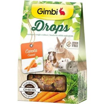 Krmivo pro hlodavce Gimbi Drops s mrkví 50 g