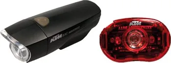 Cyklosvítilna KTM 31044 přední 1 watt + zadní 0,5 watt černé/červené
